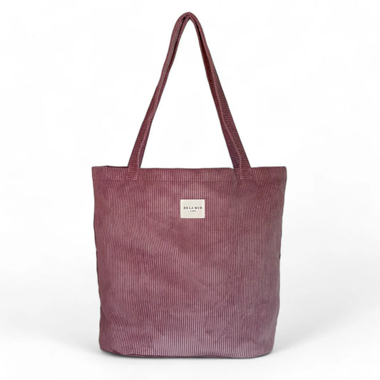 Bolsa grande de pana rosa cot